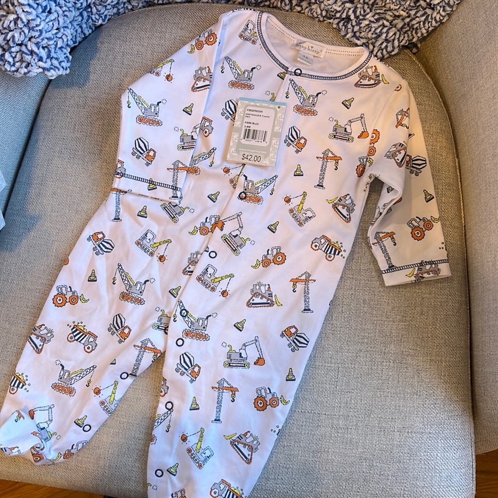 NWT Kissy Kissy 3-6 Dirtdigger Construction Onesie